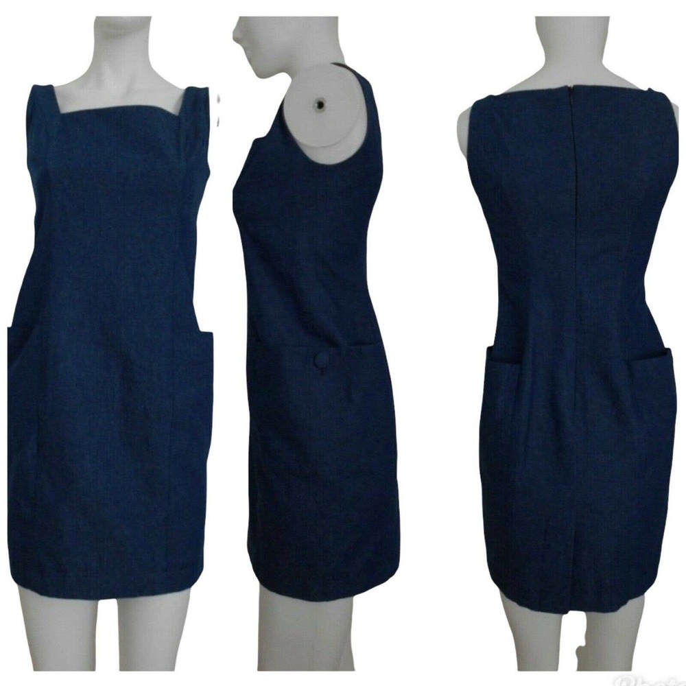Michele Emanuele sleeveless denim dress size S XS pockets